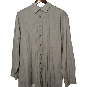 J Ferrar Mens Slim Fit Mechanical Stretch Dress Shirt XXL Houndstooth Pattern